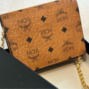 MCM Visetos Mini Crossbody Bag with Gold Chain Brand new